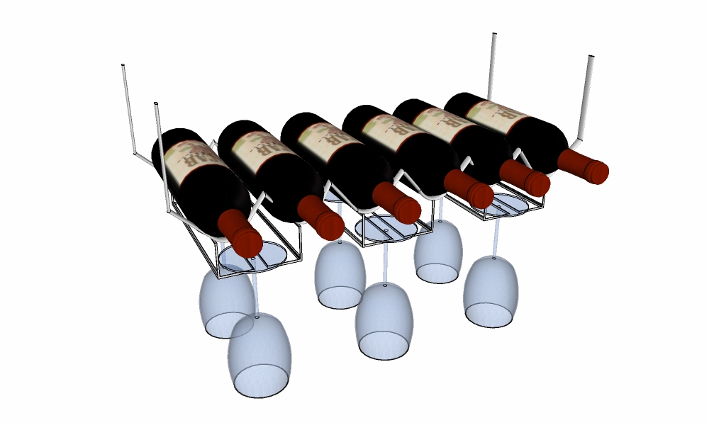 室内酒柜酒杯架su模型-19