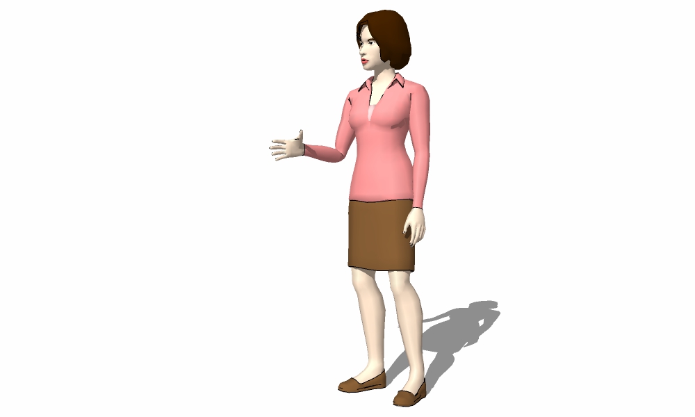 3D站走-女02