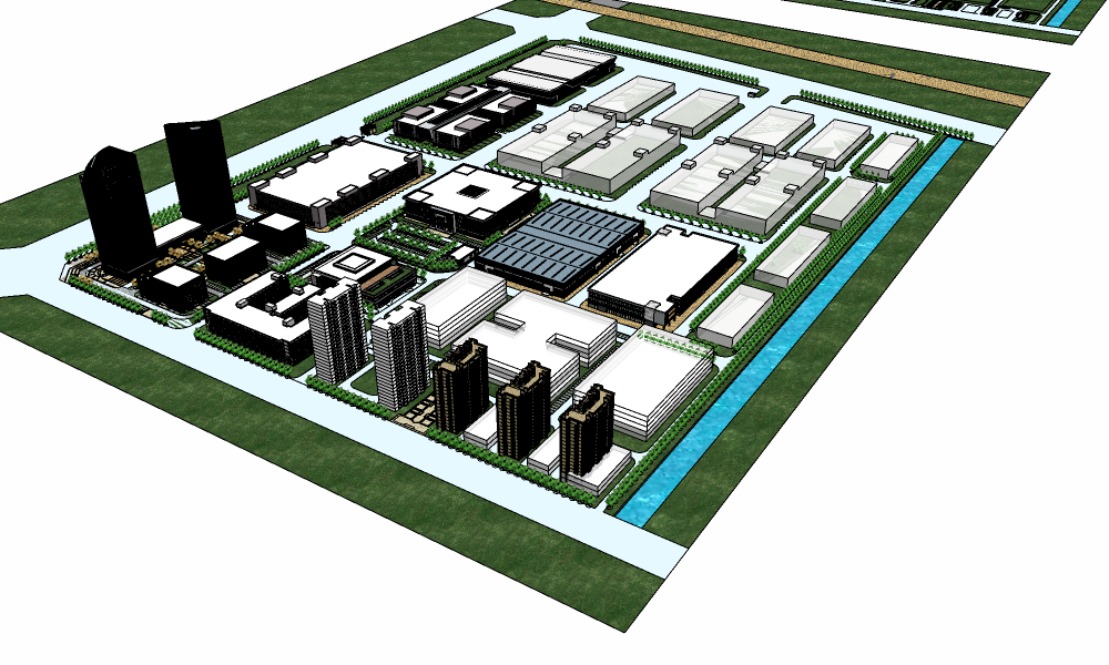 一个科技产业园的规划图