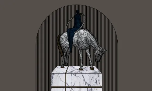 现代抽象人物骑马雕塑