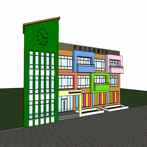 幼儿园建筑模型107