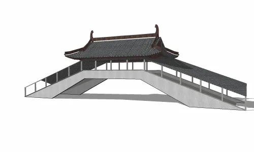 中式古建筑-廊桥02